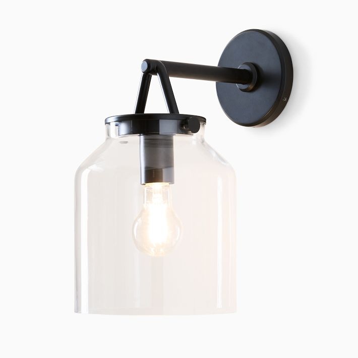 Hanton Metal Outdoor Wall Sconce - Matte Black Industrial Light Fixture