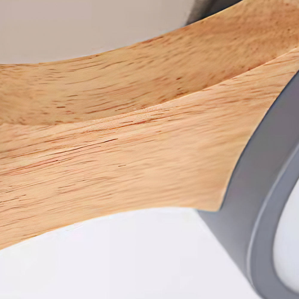 Disc Branch Wood Ceiling Lamp - LED Bedroom Fixture with Modern Design