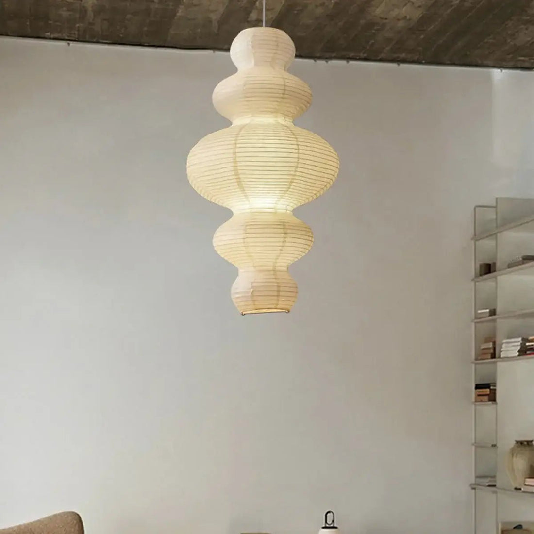 Sculptural Rice Paper Pendant Lamp - Luxurious Lamp for Bedroom