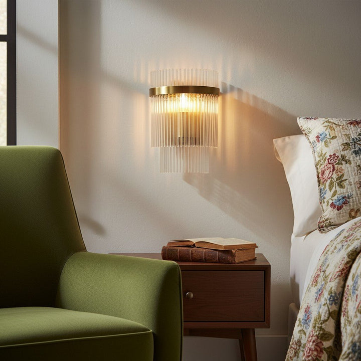 RibGlow Minimalist Glass Rod Wall Light - Elegant Accent Sconce for Home