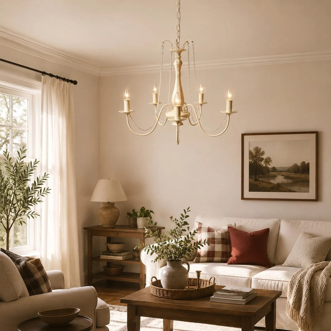 Vintage French Crystal Candle Chandelier