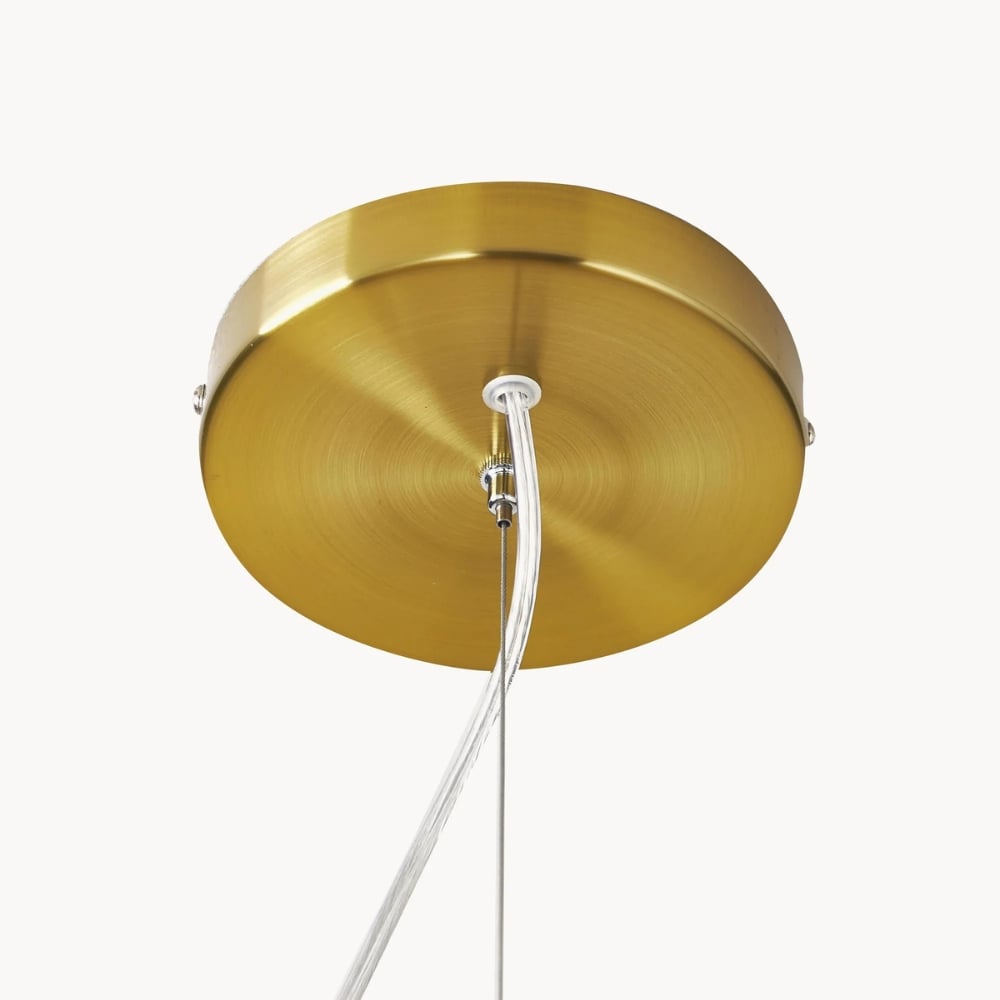 Glissora Soft Curved Glass Pendant Light - Hanging Pendant Glass and Metal for Dining and Kitchen Island