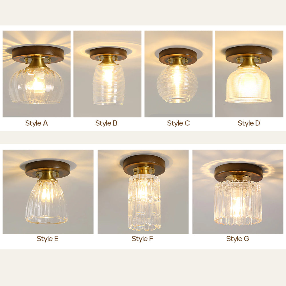 Contemporary Glass Ceiling Light - Modern Living Room Fixture