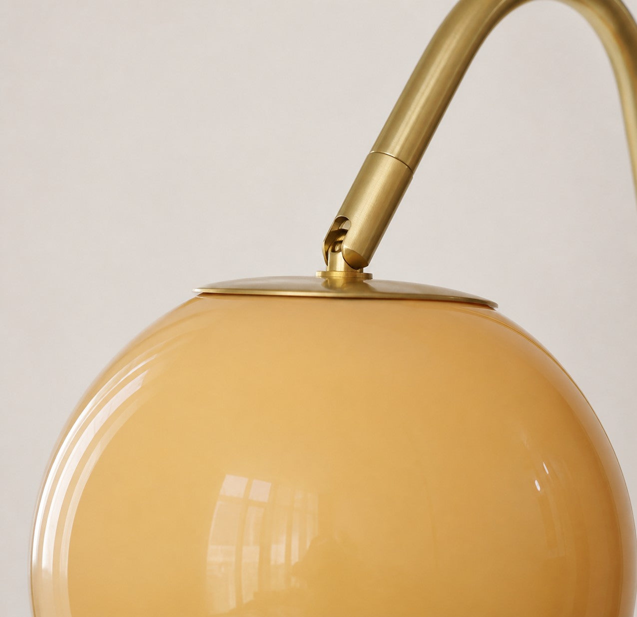 French Brass Glass Globe Wall Light