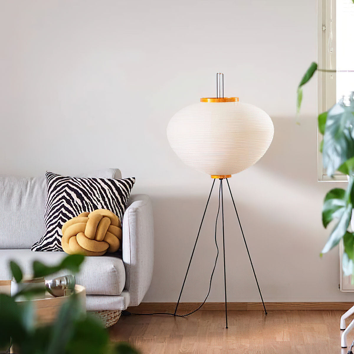 Rice Paper Floor Lamp - Bamboo Frame Soft Light for Living Room