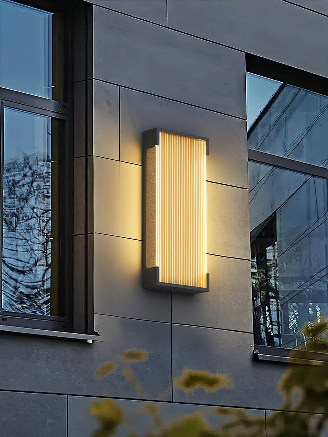 Rechteckige Außenwandleuchte - Moderne schwarze Lampe für Veranda &amp; Garten