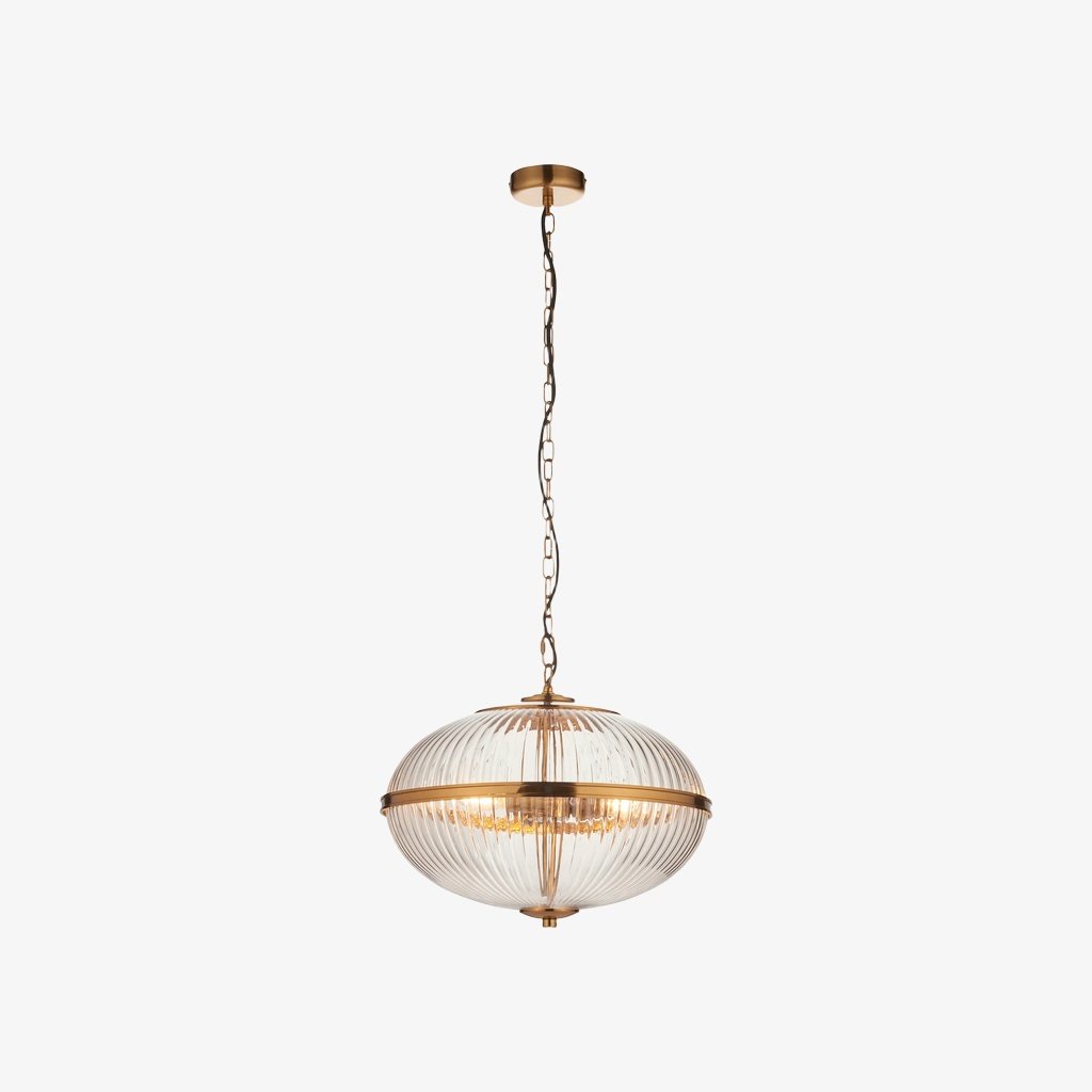 Luntra Contemporary Multi-Light Pendant with Textured Glass for Bedrooms and Hallways