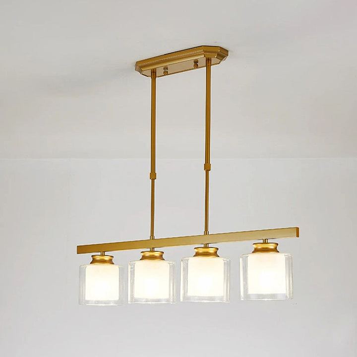 Kitchen Island Pendant Light - Modern Adjustable Height Glass Lighting