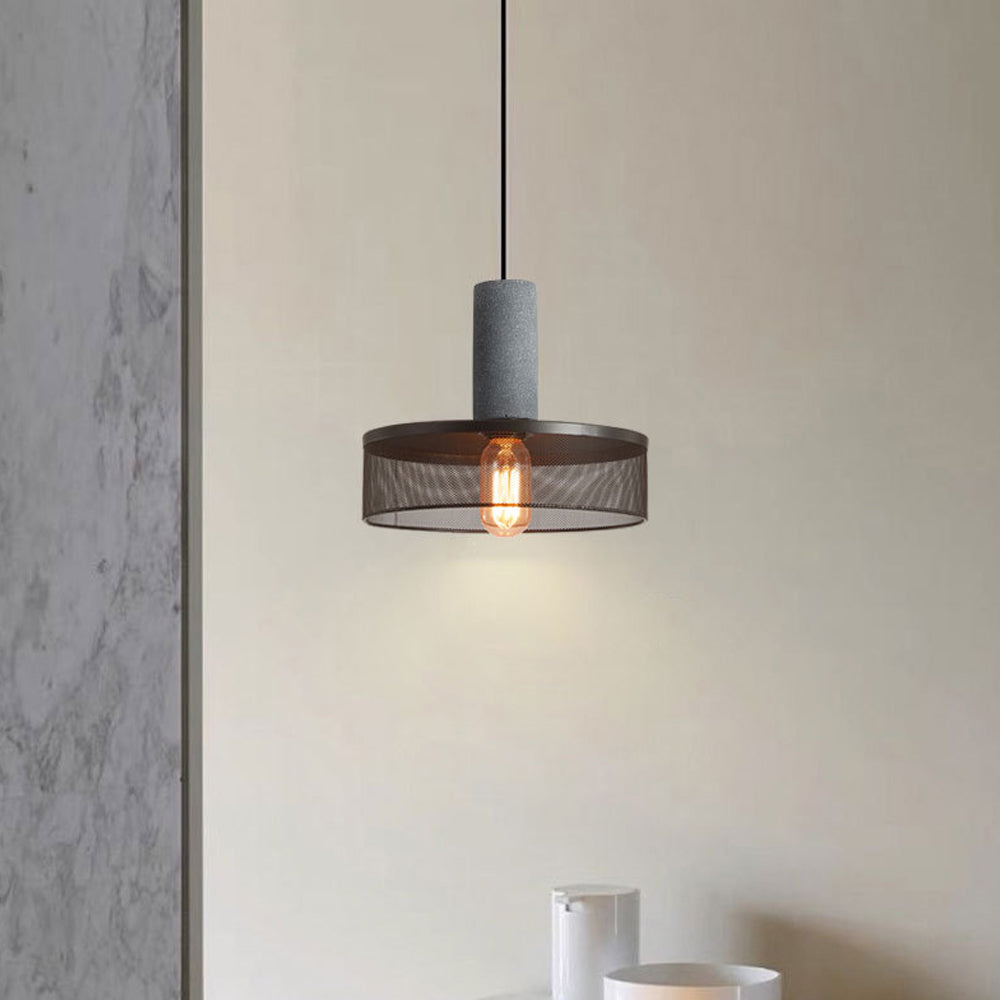 Iron Pendant Light - Modern Grey Industrial Hanging Lamp