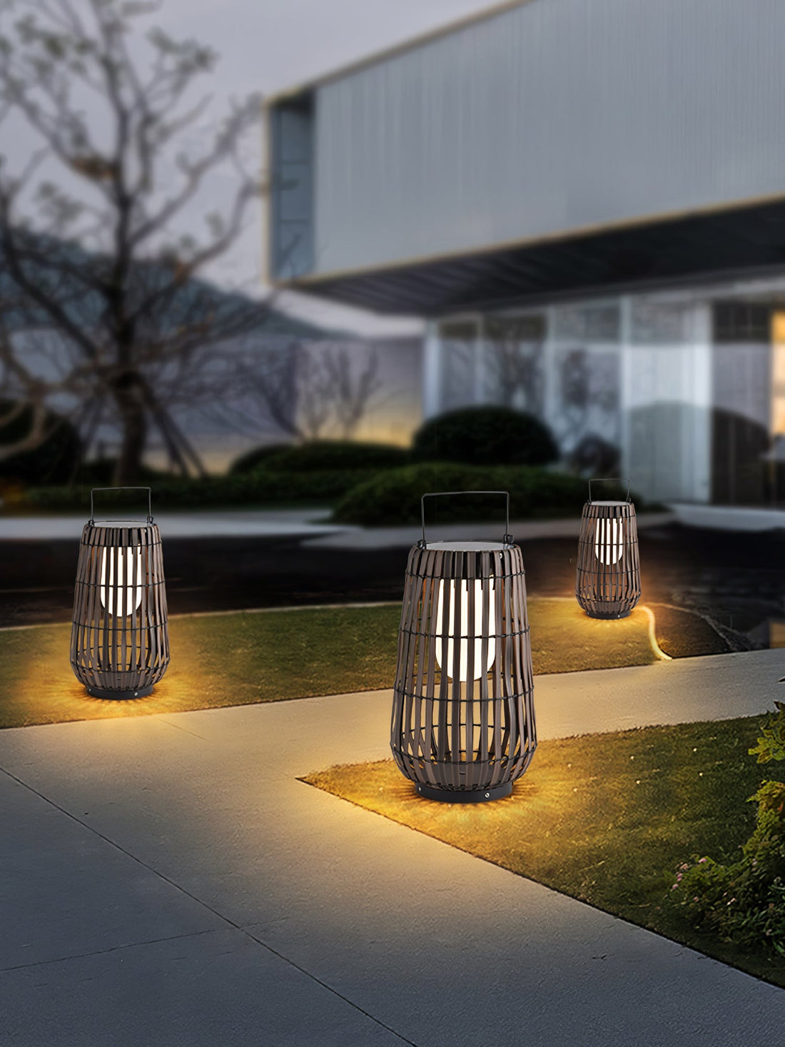 Tropic Braid Outdoor Lamp - Faux-Rattan Metal Waterproof