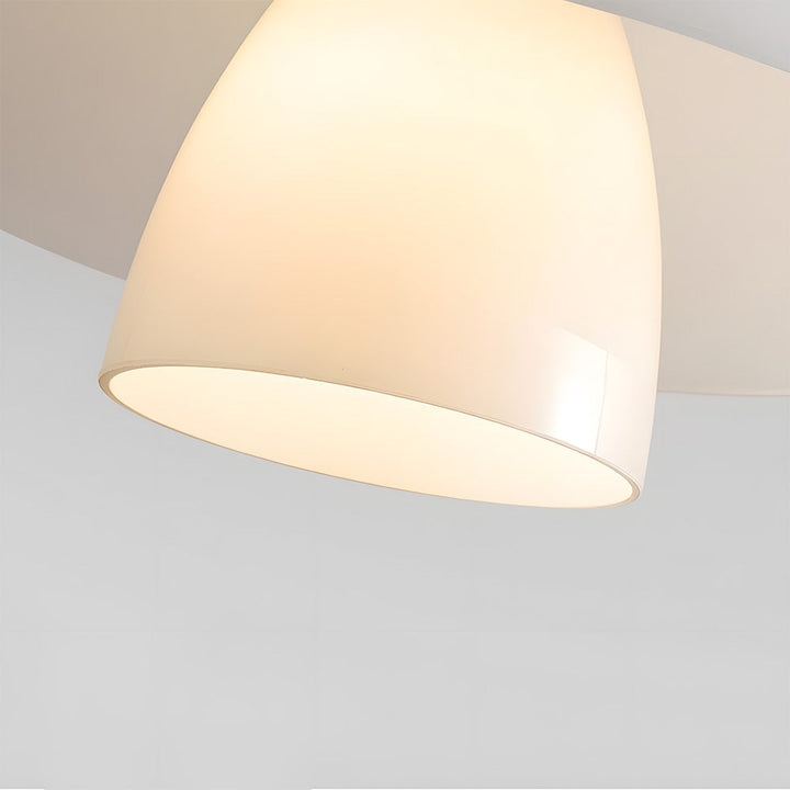 Modern White Glass Pendant Lights - Frosted Design for Living Room