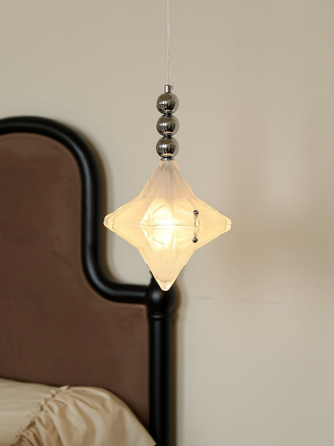 Art Deco Astris Elara Star Pendant Light - Frosted Glass Pendant with Geometric Style