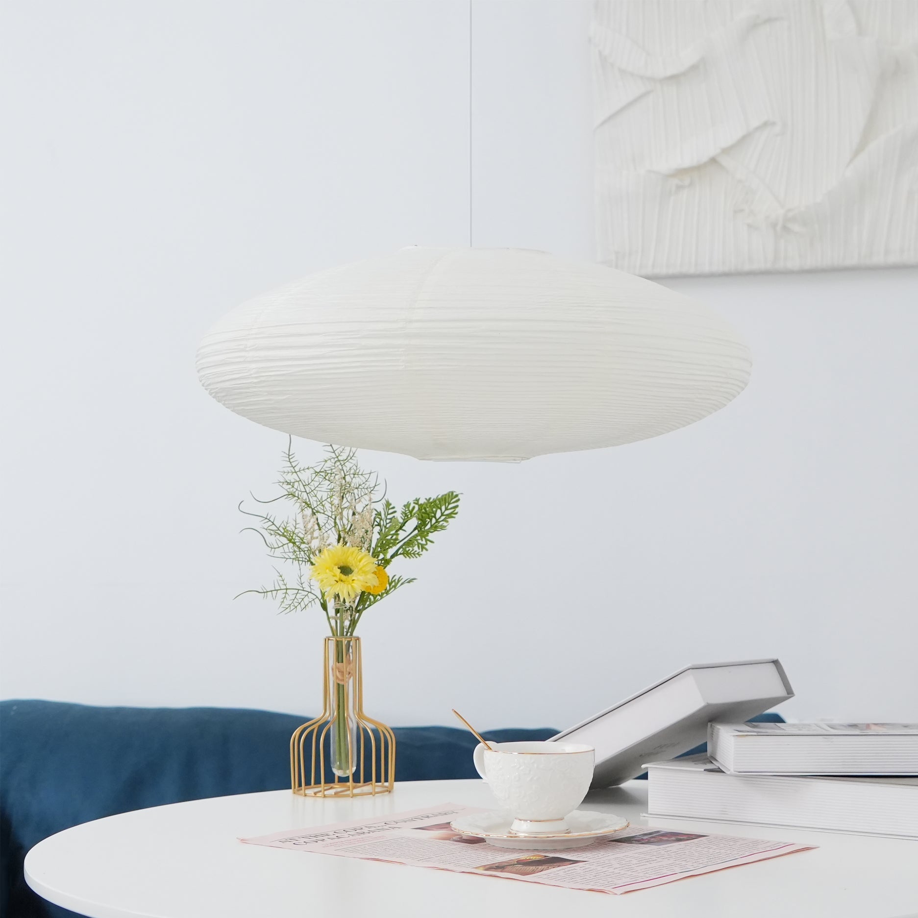 Mulberry Washi Pendant Lamp - Soft Handmade Light for Warm Home Decor