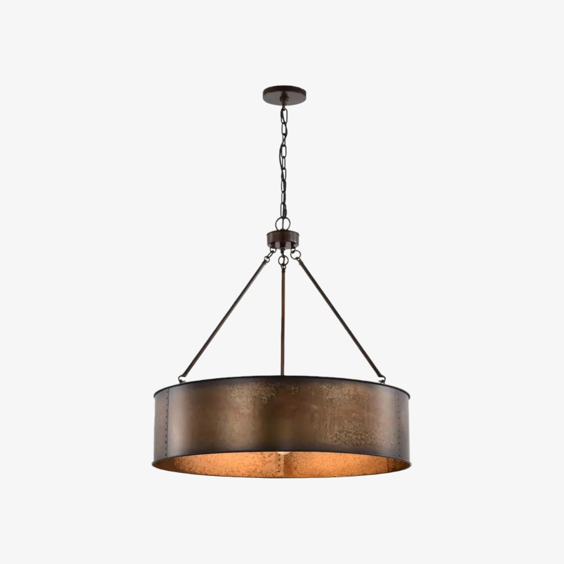 Velara Industrial Drum Shade Pendant Light – Industrial Style Hanging Fixture for Kitchen and Dining U04