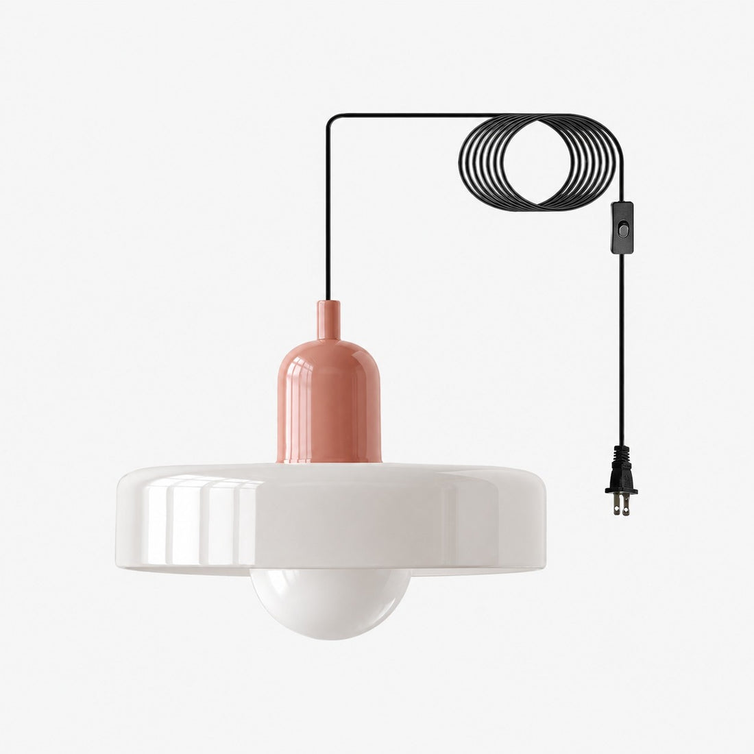 Bunte Bauhaus-Glaspendelleuchte mit Stecker