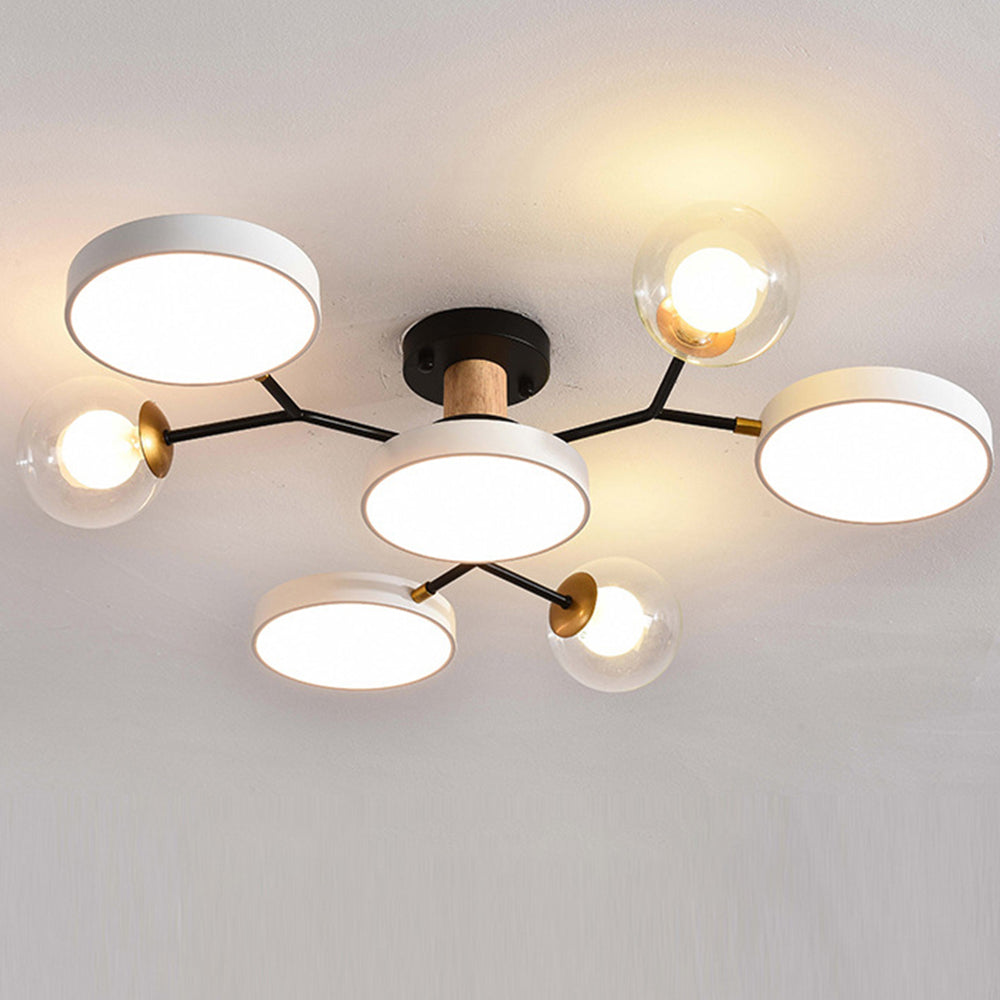 Branch LED Acrylic Ceiling Lamp - Creative Disc Design for Living Room