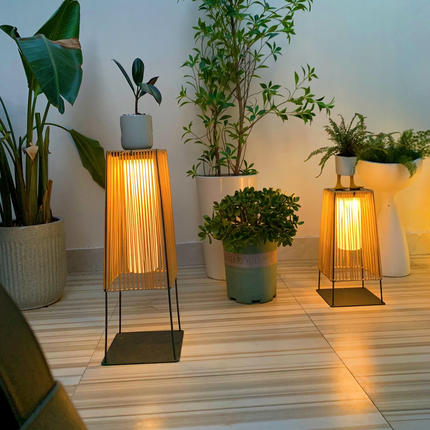 Plastic Rattan Outdoor Post Light - Solar Post Lamp Ideal