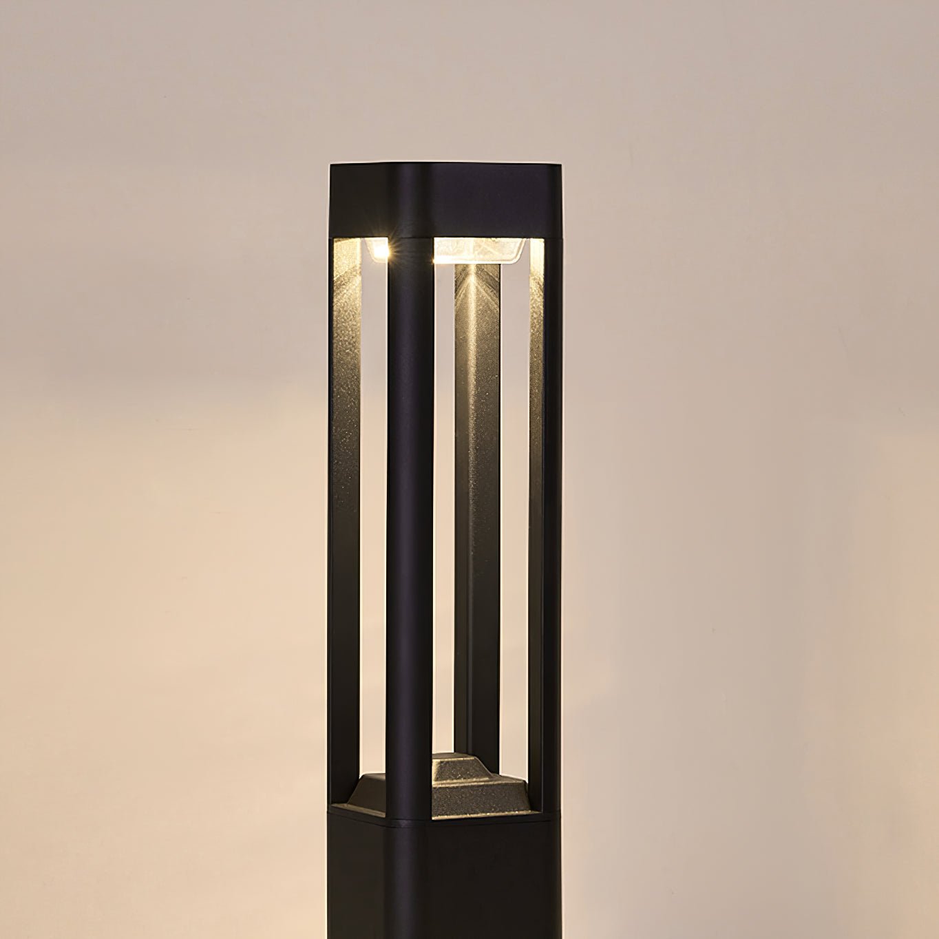 Rectangular Garden Bollard Light - Modern LED Lamp for Pathway