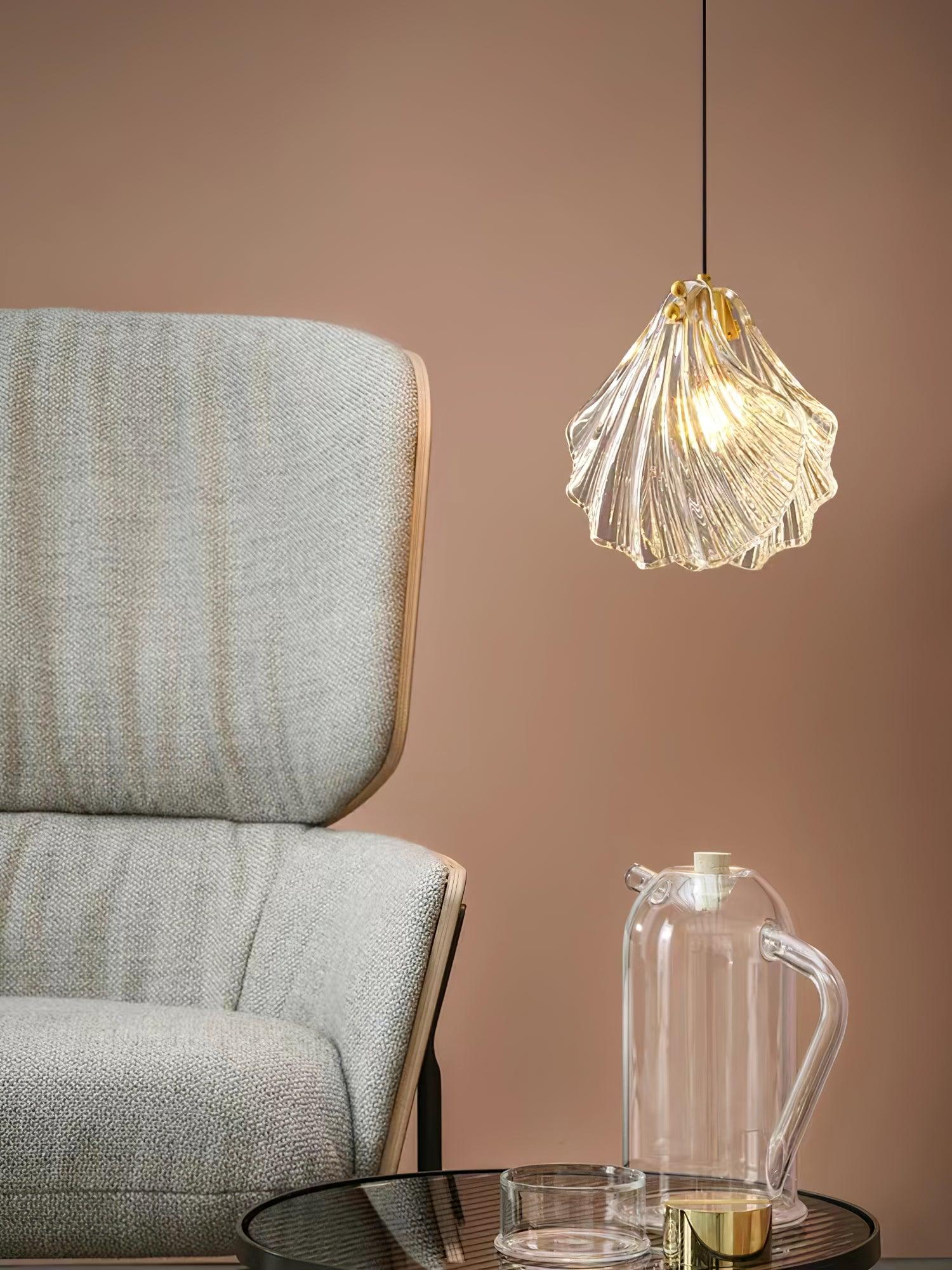 Plug-in-Hängeleuchte aus mundgeblasenem Glas und Messing