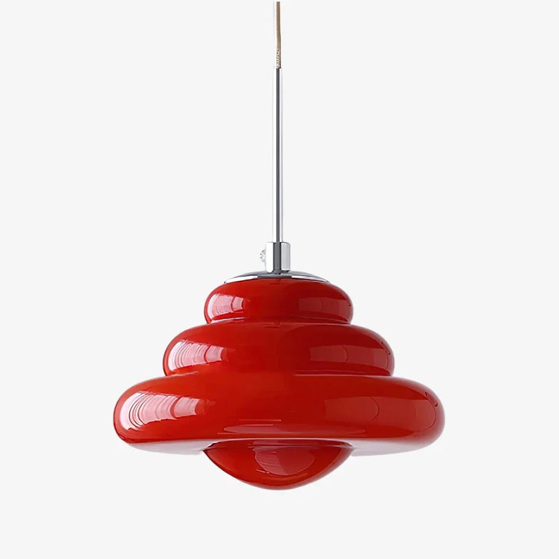 Bomiello Sculptural Layered Glass Pendant Light - Modern Minimal Pendant for Living Room or Bedroom