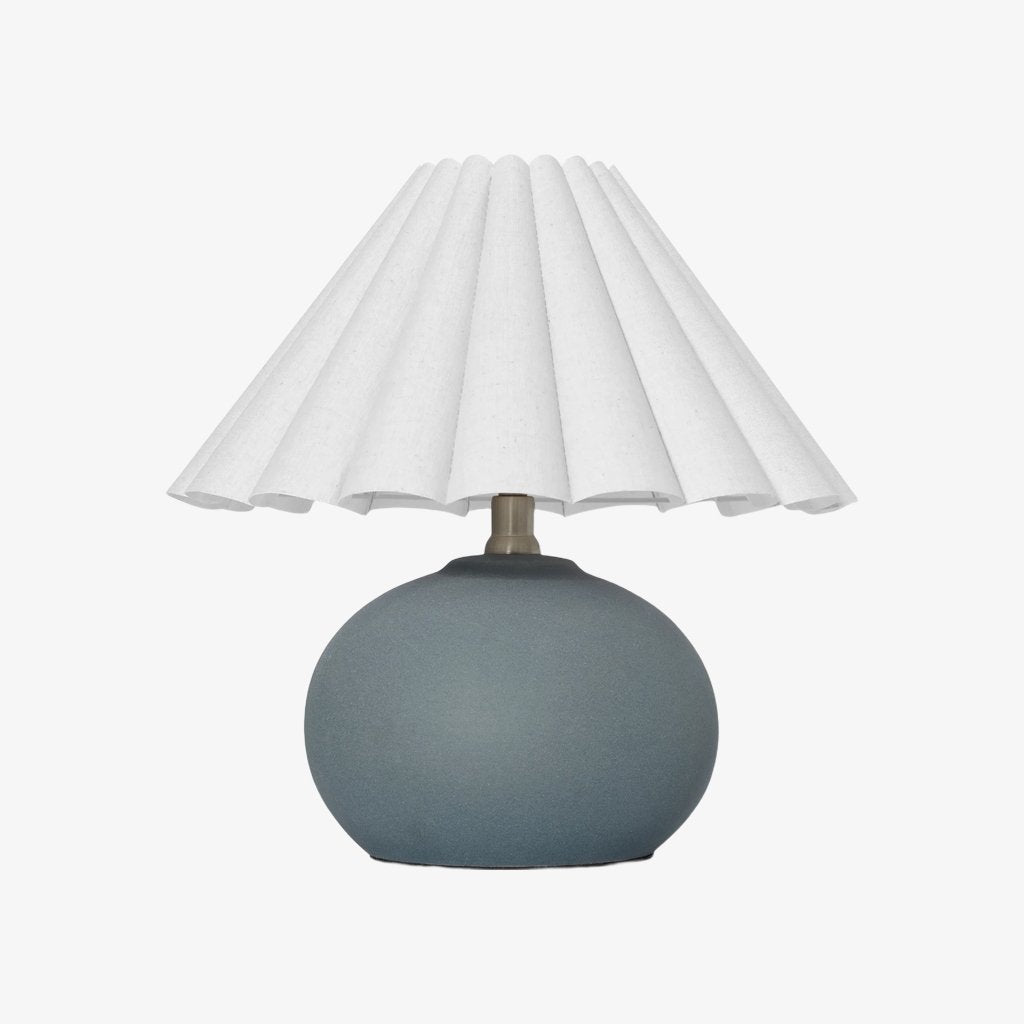 Ruffmeto Decorative Table Lamp — Round Ceramic Base with Pleated Fabric Shade for Cozy Spaces