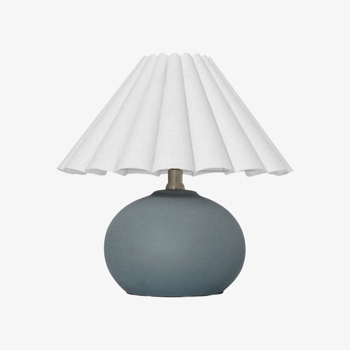 Ruffmeto Decorative Table Lamp — Round Ceramic Base with Pleated Fabric Shade for Cozy Spaces