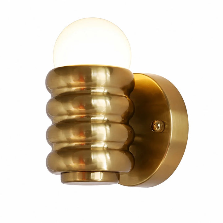 Main brass ribbed wall sconce