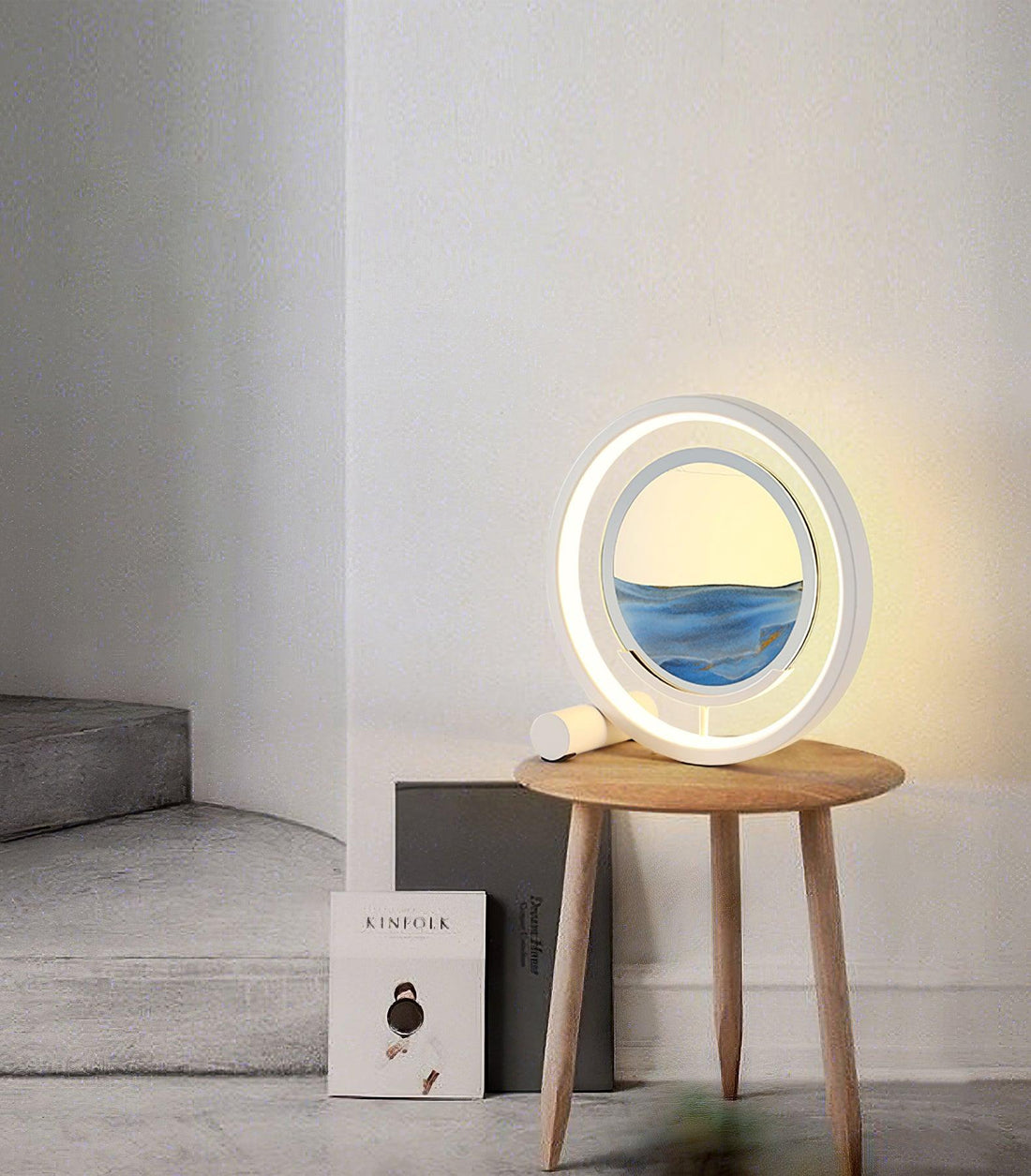 Entspannende Sand-Tischlampe – fließendes Sandlicht für Schlafzimmer und Büro