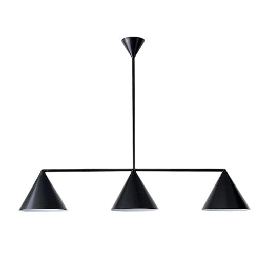 Brivana Modern Metal Chandelier - Black Cone Pendant Lamp for Office