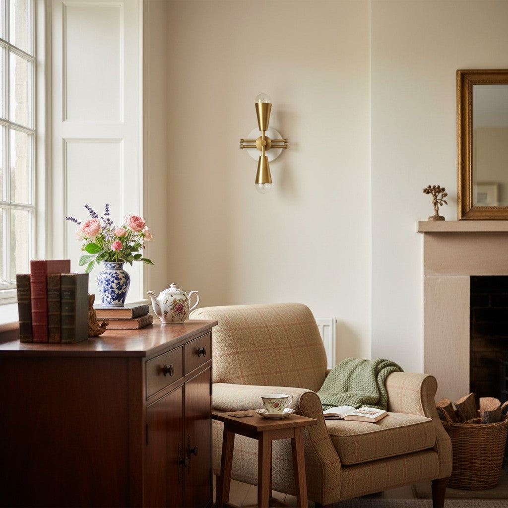 Pyralis Cone Art Deco Messing Wandleuchte - Industrielle Vanity Light