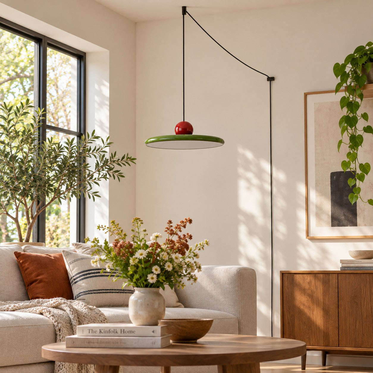 Acrylic Disc Plug-In Pendant Light