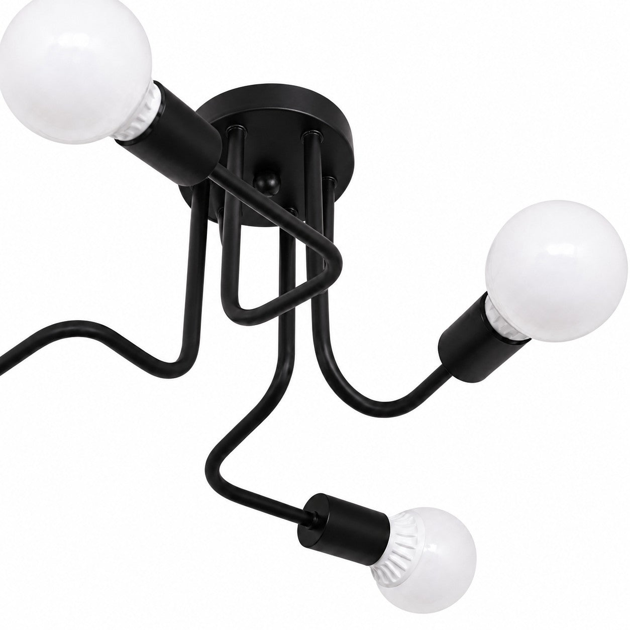 Black Spider Arm Flush-Mount Ceiling Light
