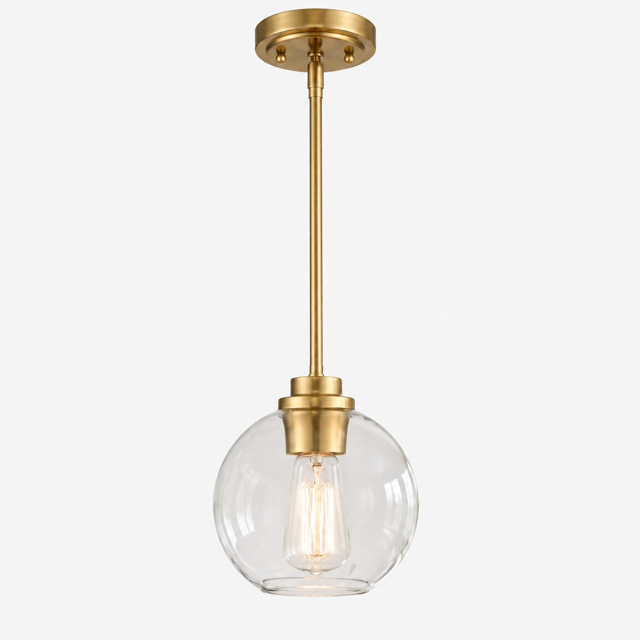 Modern Clear Glass Pendant Light for Kitchen Island and Foyer