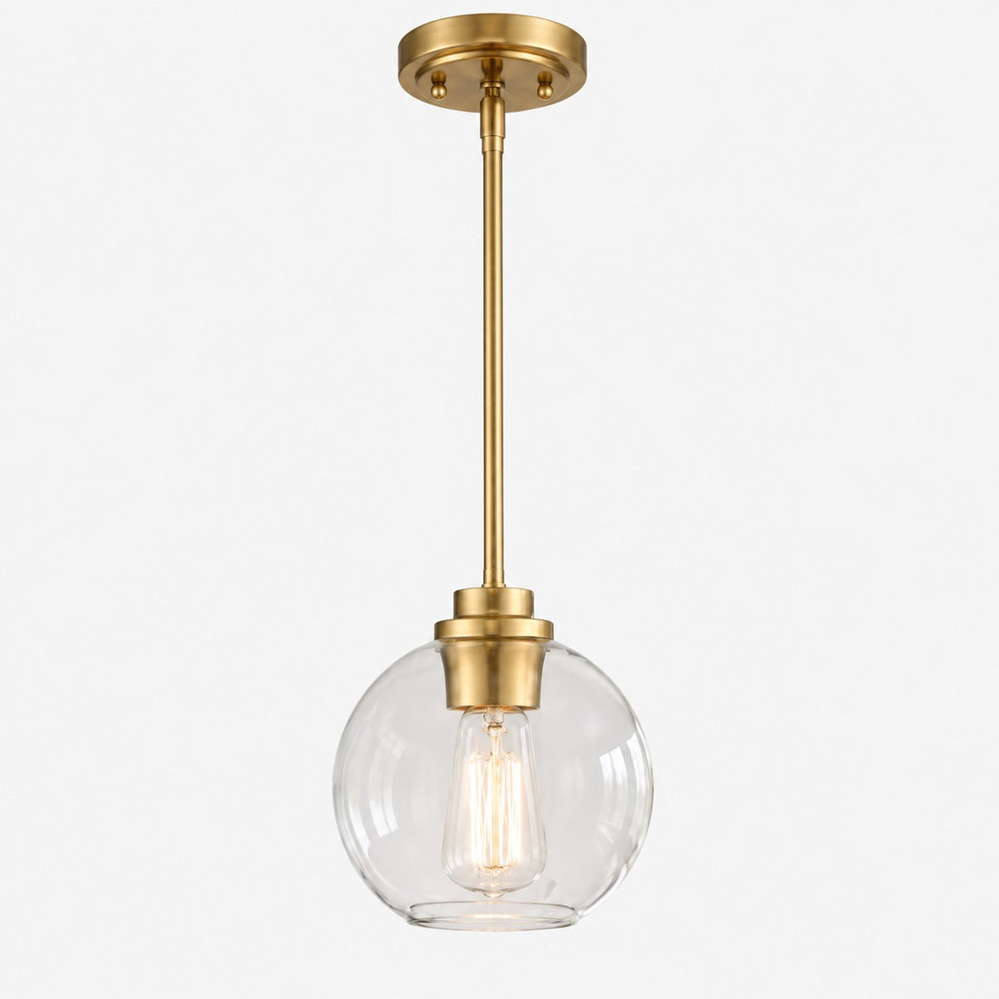 Modern Clear Glass Pendant Light for Kitchen Island and Foyer