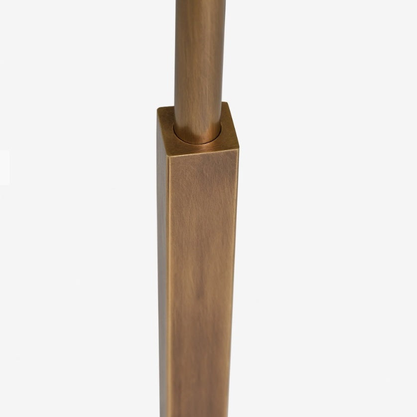 Vellaro Brass Floor Lamp with Fabric Shade – Modern Standing Light for Living Room or Bedroom