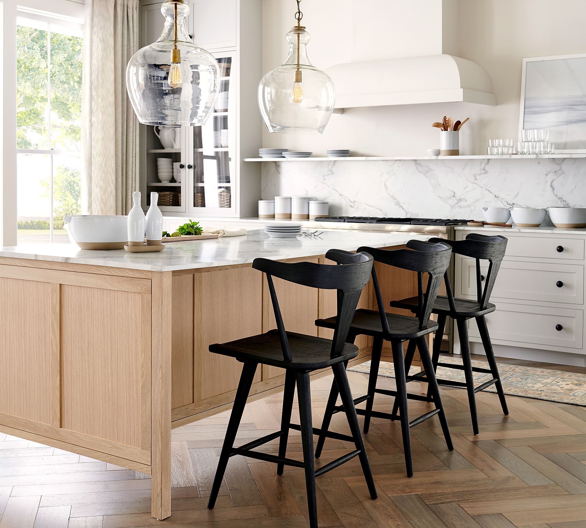 Lawson Glass Pendant Light - Recycled & Milk Glass with Bronze Accent