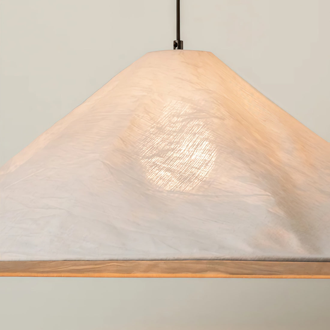 Zalen Textured Pleated Linen Pendant Lamp - Neutral Fabric Style Pendant Lamp for Bedroom & Living Room
