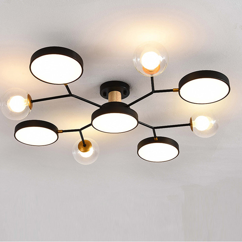 Branch LED Acrylic Ceiling Lamp - Creative Disc Design for Living Room