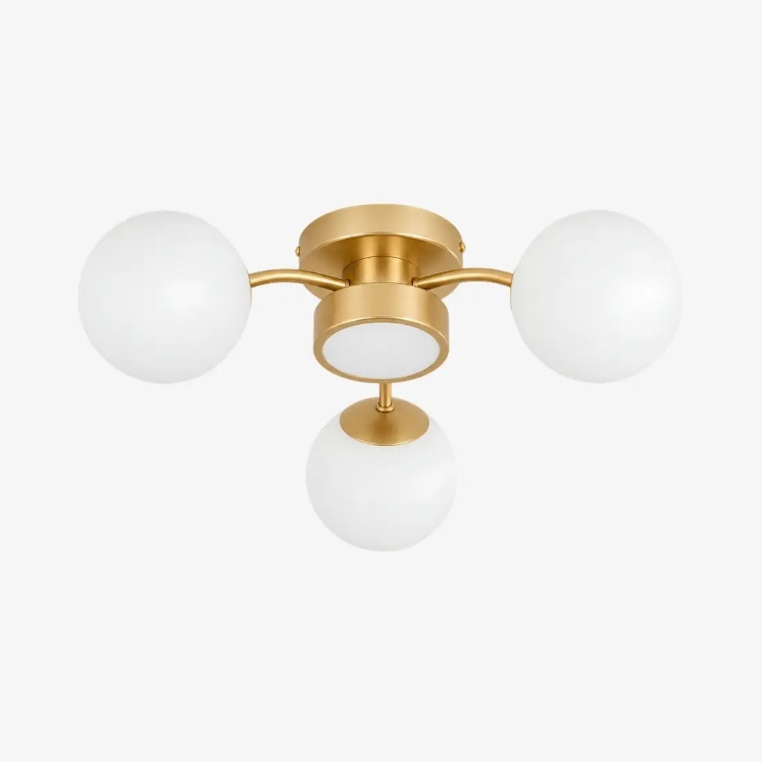 Solid Brass Glass Globe LED Flush Mount Ceiling Light