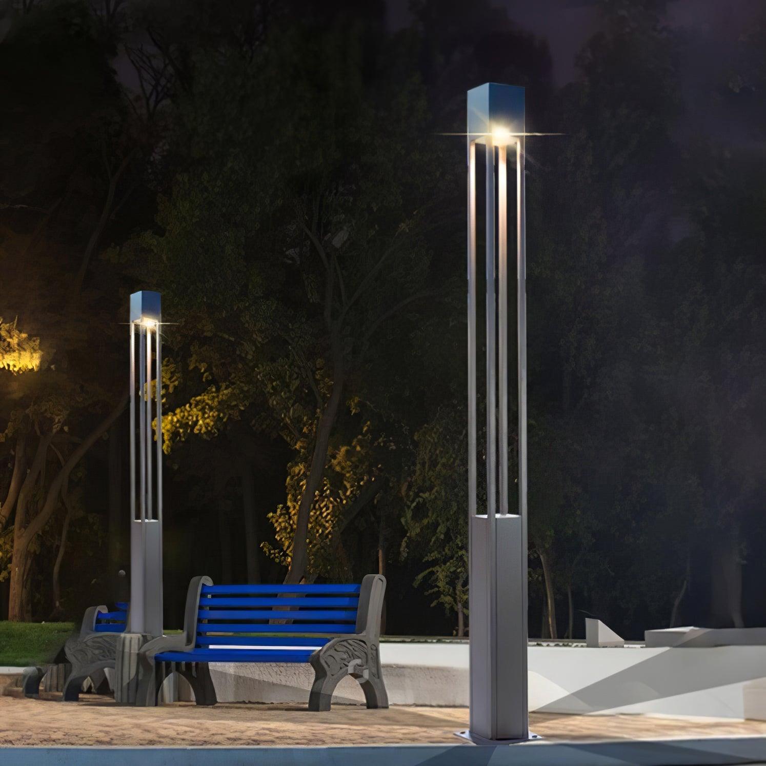Modern Pole Outdoor Light - Geometric Post Garden Street Lamp
