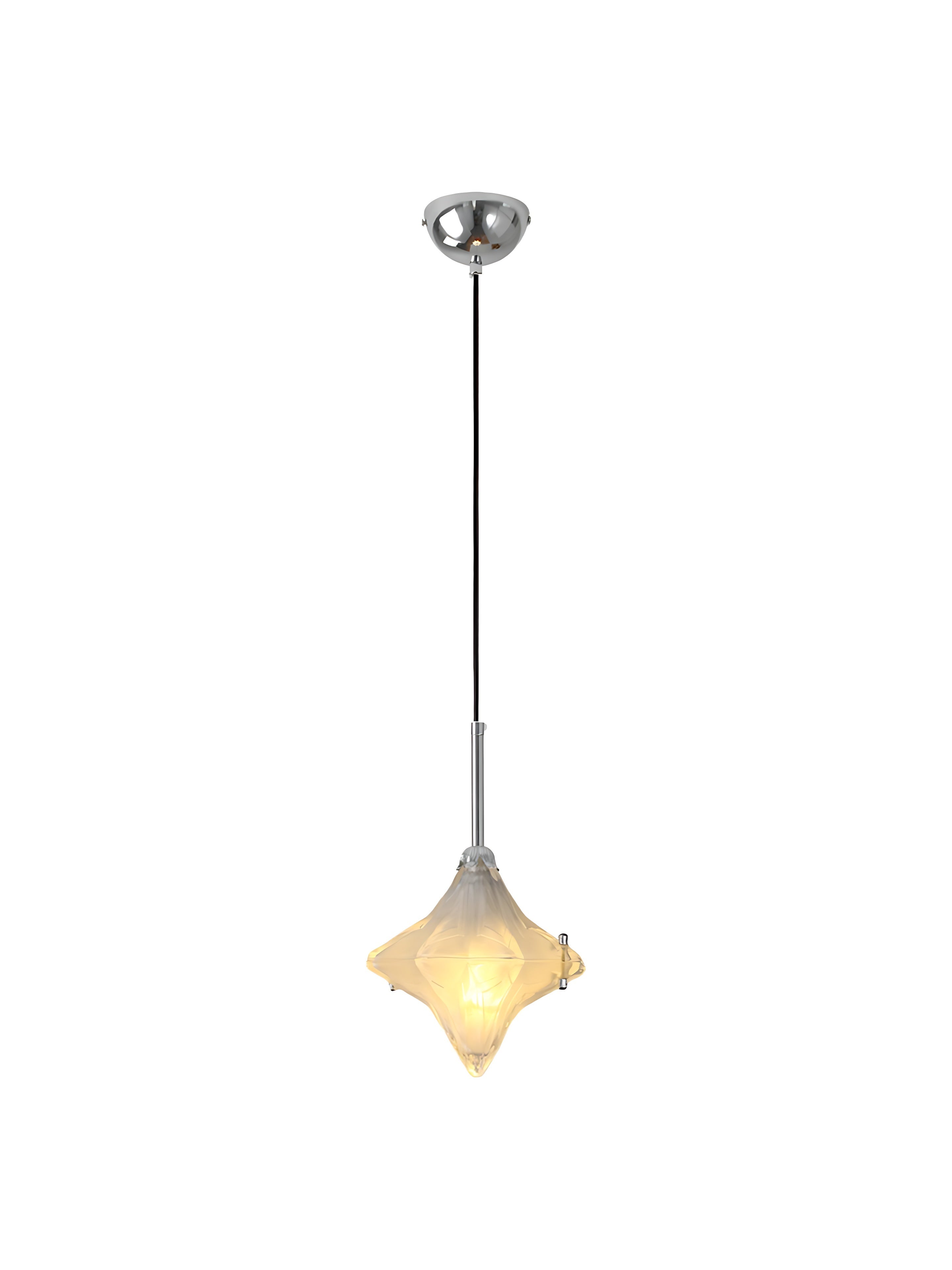 Art Deco Astris Elara Star Pendant Light - Frosted Glass Pendant with Geometric Style