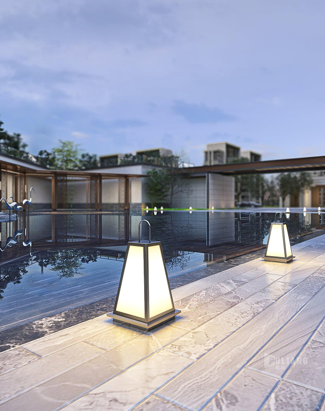Tragbare Außenlampe – Gartenfertig – Dezente Anmut