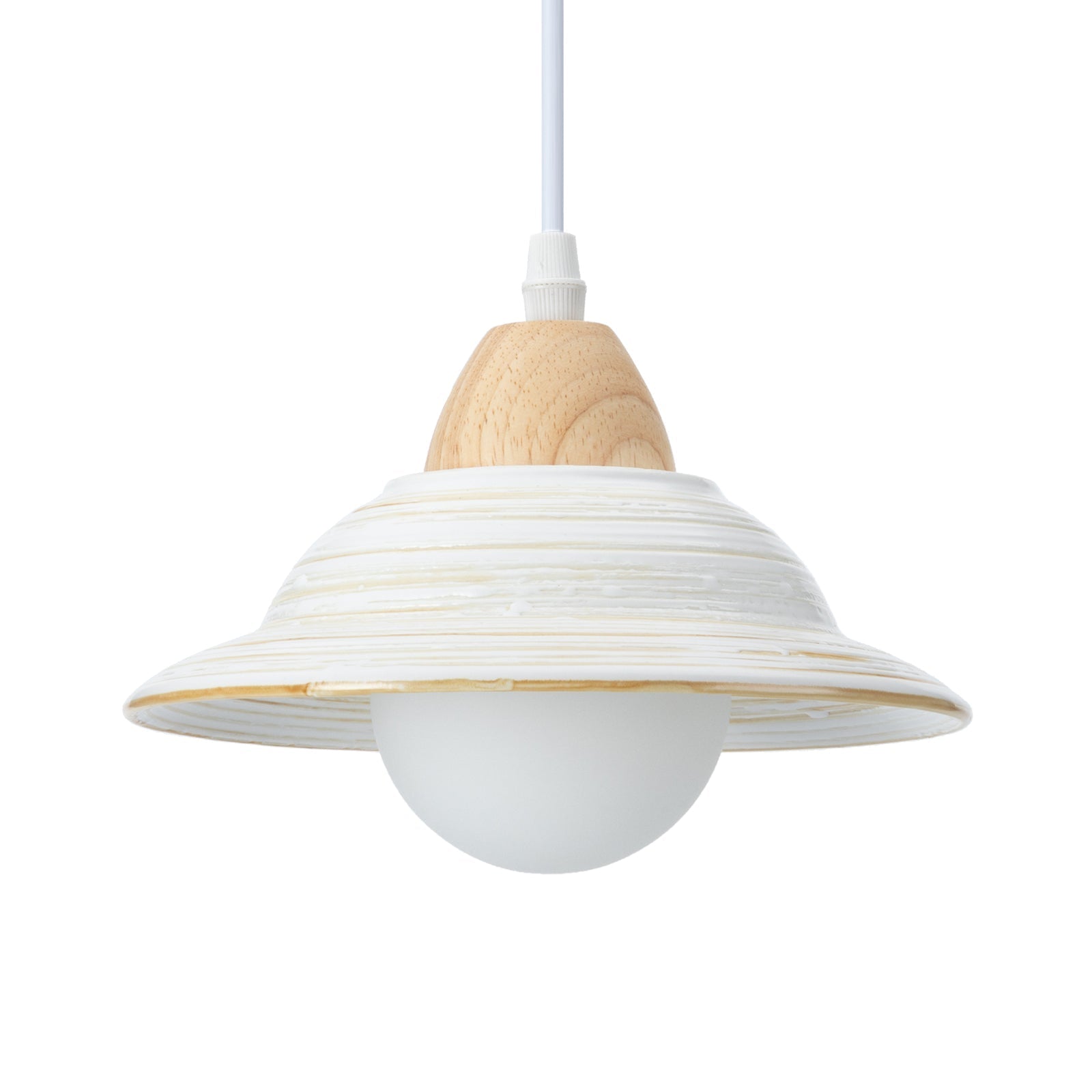 White Ceramic Pendant Light - Creative Milky Hat Design for Interiors