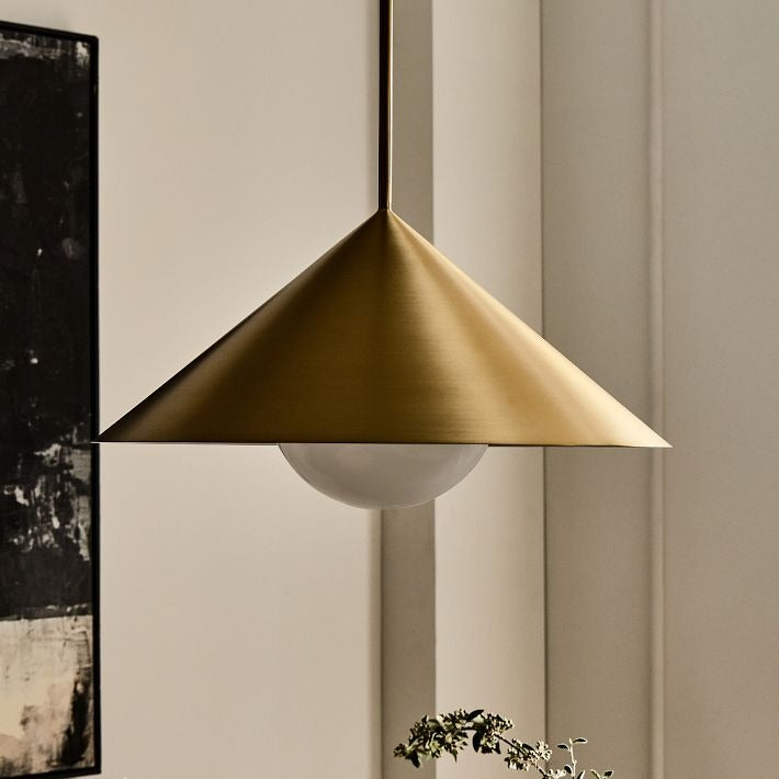 Brivana Cone Pendant Light - Mid-Century Adjustable Metal Kitchen Lamp