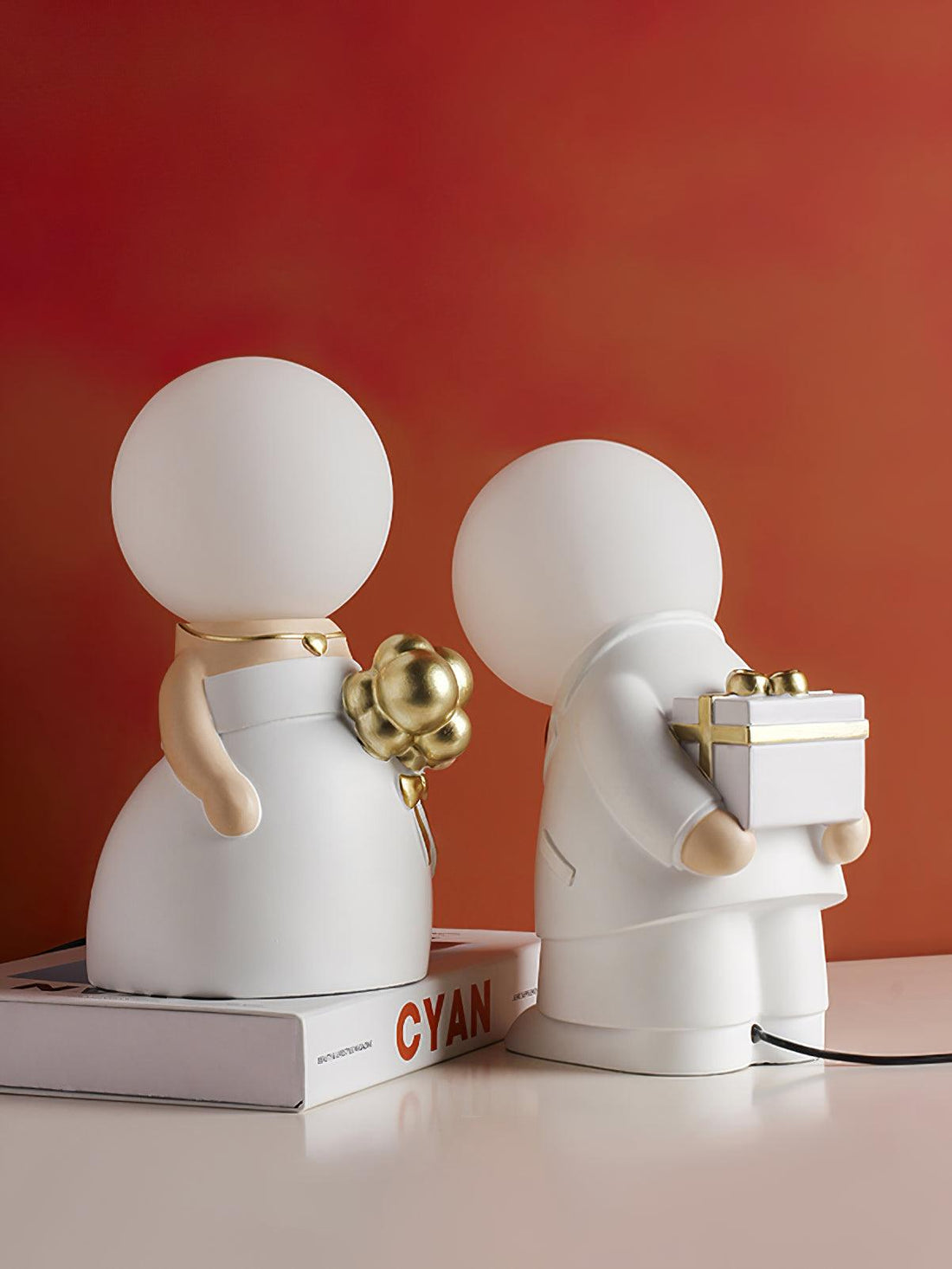 Tischlampe mit Hochzeitsfigur – wiederaufladbares LED-Licht für Veranstaltungen