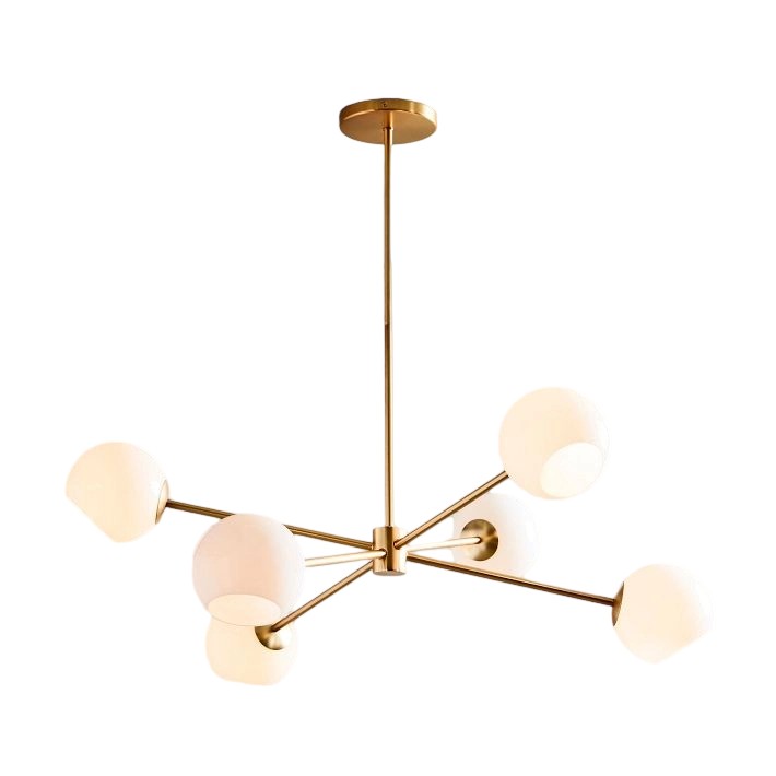 Brina 6-Light Glass Metal Frame Chandelier - Perfect Lighting