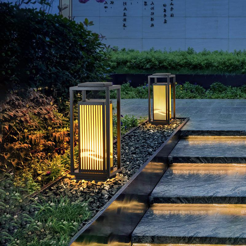 Quadratische Käfig-Gartenleuchte – Metall-Retro-Klassiker-Dekorlampe für den Außenbereich
