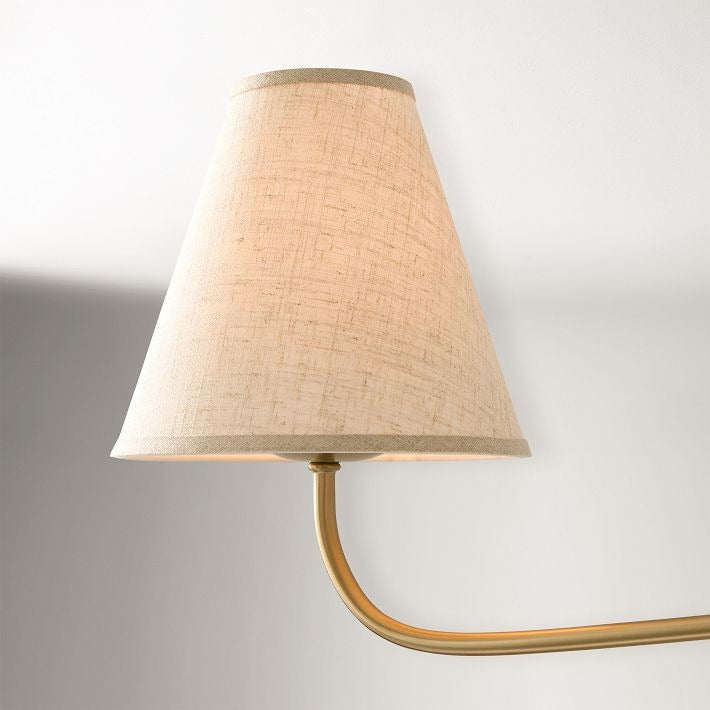 Fibura Metal Modern Linen Shade Linear Chandelier - Clean Lines