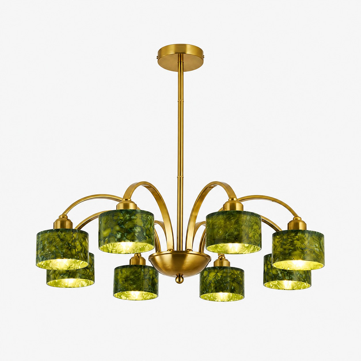 Green Jade Arched Branch Chandelier