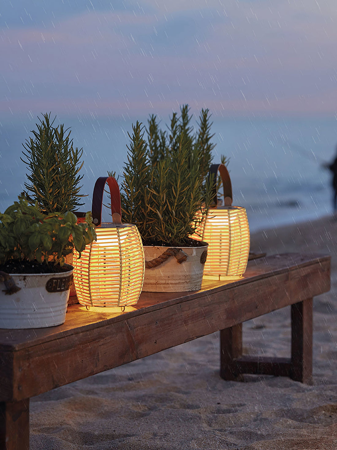 Lantern Built-in Battery Table Lamp - Portable Lamp for Bedroom